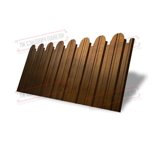 Профнастил фигурный С10 - 0,45 Окрас - Б, Двухсторонний Print Elite Golden Wood.