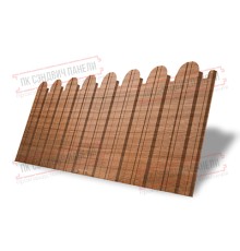 Профнастил фигурный С10 - 0,45 Окрас - Б, Print Elite Honey Wood.