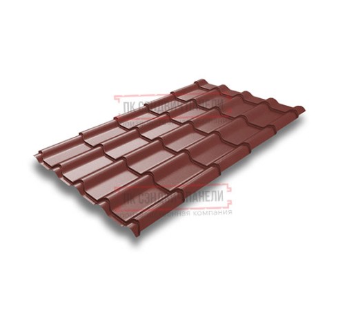 Металлочерепица Камея RAL3009 Satin-0.5