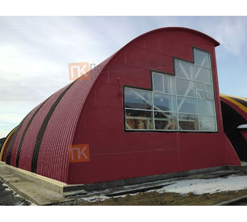 Сэндвич-панели арочные с минеральной ватой, ширина 1000 мм, толщина 10 мм, 0.5/0.5, RAL3005