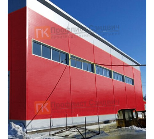 Сэндвич панели гладкие с пенополиизоциануратом, ширина 1200 мм, толщина 120 мм, 0.5/0.5, RAL3020