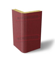 Угловая сэндвич-панель вертикальная из пенополиуретана, 0.5/0.5, ширина 1200 мм, толщина 10 мм, RAL3011
