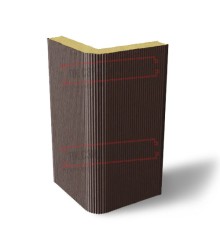 Угловая сэндвич-панель вертикальная из пенополиизоцианурата, 0.5/0.5, ширина 1000 мм, толщина 30 мм, RAL8017