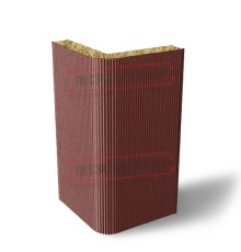Угловая сэндвич-панель вертикальная из минеральной ваты, 0.5/0.5, ширина 1200 мм, толщина 50 мм, RAL3009