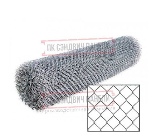 Сетка рабица оцинкованная 1,2x10 м, ячейка 50x50x1,6.