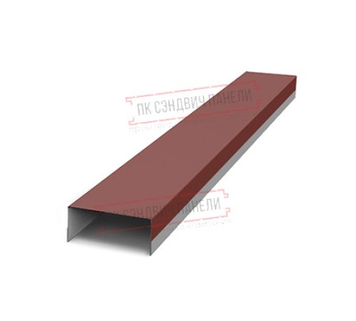 Крепежная планка верхняя Texas 0,5 Satin с пленкой RAL 3009 оксидно-красный