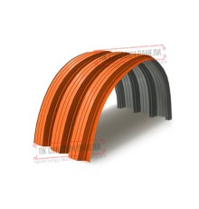 Профнастил H114ПГ-0.75, для бескаркасных ангаров, Полиэстер RAL 2004
