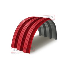 Профнастил H114ПГ-0.75, для бескаркасных ангаров, Полиэстер RAL 3020