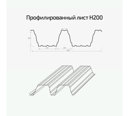 Профлист Н200-840 Оцинкованный-0.9